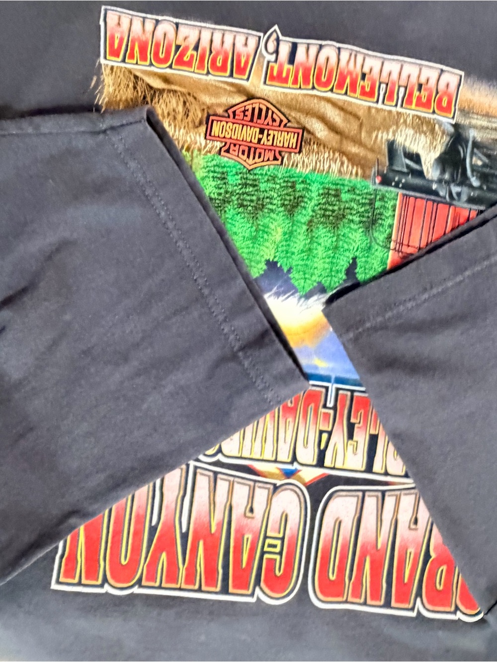 Harley-Davidson Black Short Sleeve Tee with Faded Gold Shield - Picture 9 of 10